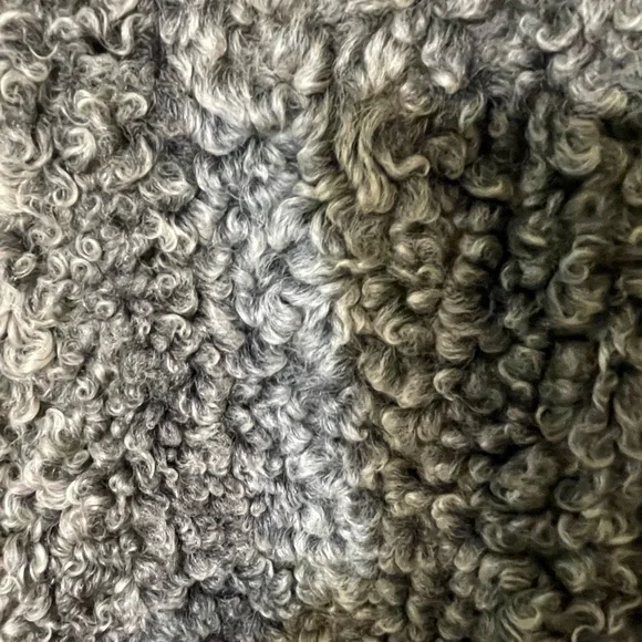 Women's Gray Shearling Coat - Picture 10 of 11